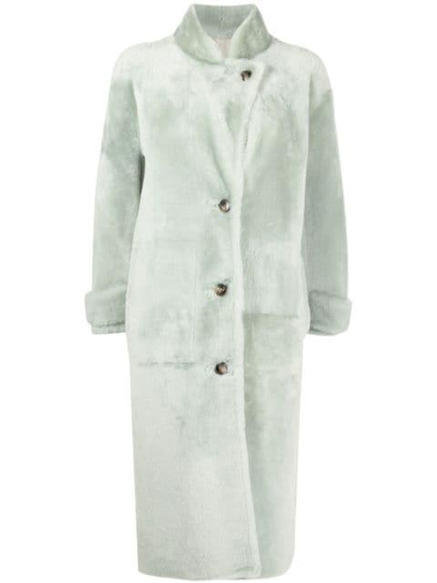 button-up mid-length coat by YVES SALOMON
