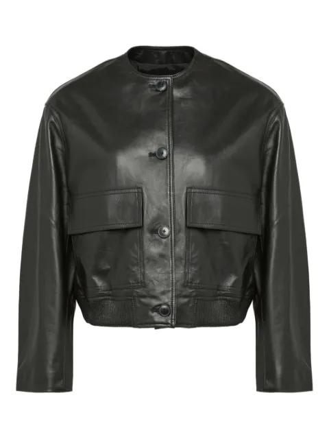 cropped leather jacket by YVES SALOMON