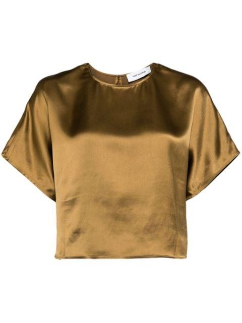cropped satin T-shirt by YVES SALOMON