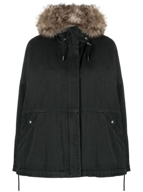 detachable-hood padded parka by YVES SALOMON