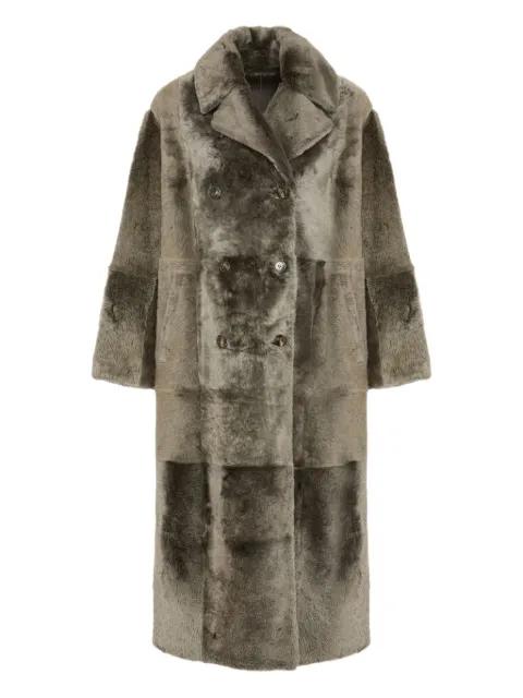 double-breasted patchwork coat by YVES SALOMON