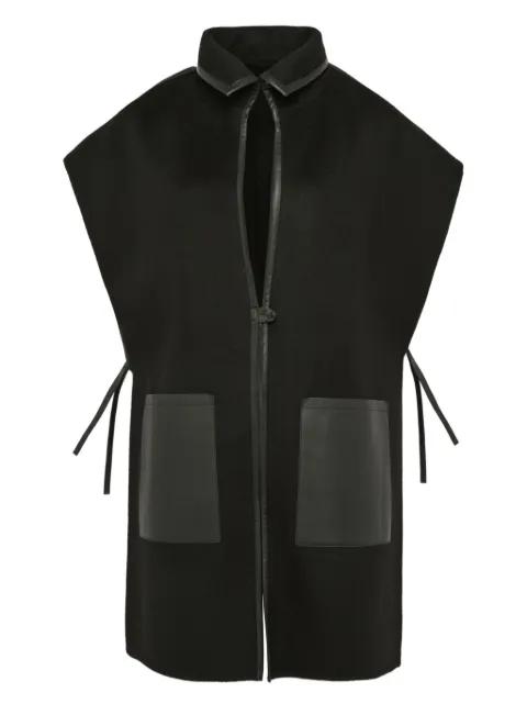 double-sided leather-wool bib by YVES SALOMON