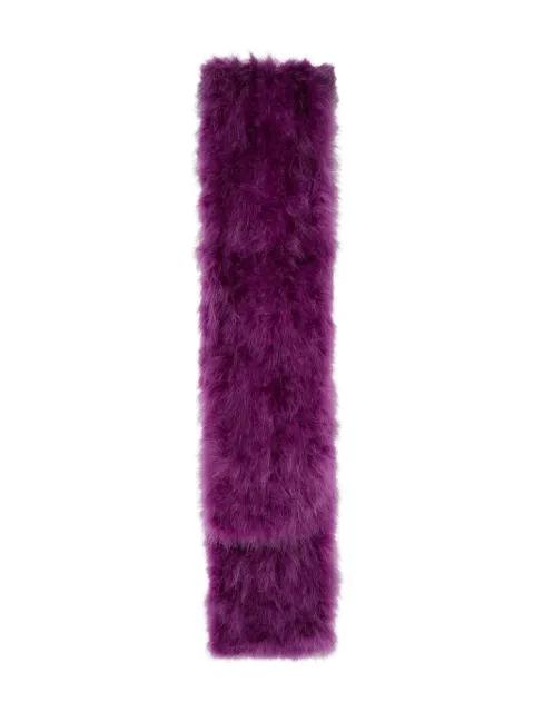 feather-detailing scarf by YVES SALOMON