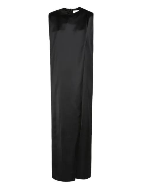 heavy wool satin maxi dress by YVES SALOMON