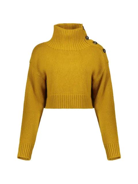 high-collar cropped sweater by YVES SALOMON