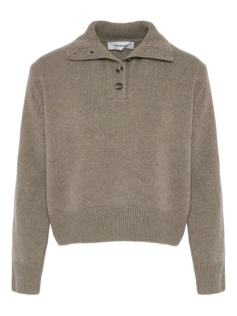 high-neck buttoned sweater by YVES SALOMON