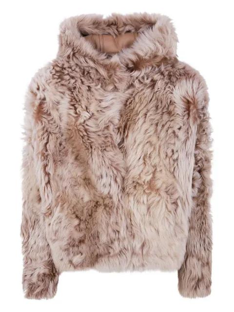 hoodied lamb-fur jacket by YVES SALOMON
