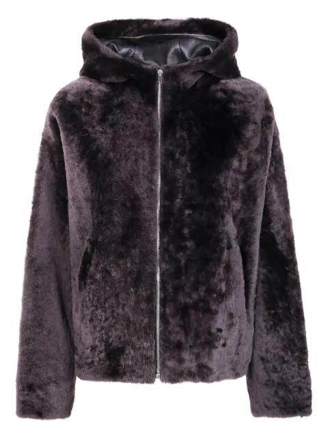 hoodied lamb-fur jacket by YVES SALOMON