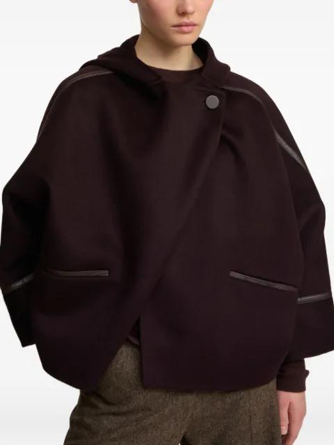 hoodied leather-trimmed jacket by YVES SALOMON
