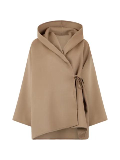 hoodied wrap coat by YVES SALOMON
