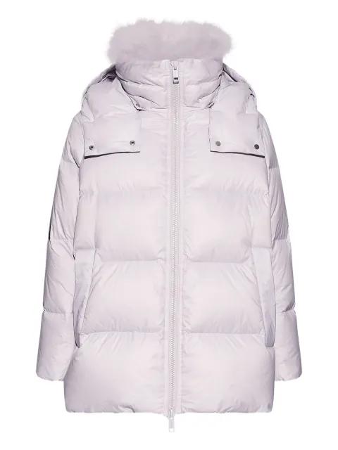 lambshearling-collar down coat by YVES SALOMON