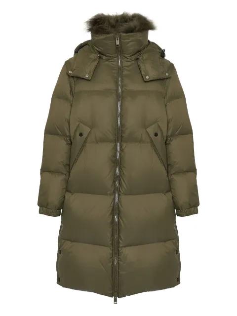 lambshearling-trimmed hoodied coat by YVES SALOMON