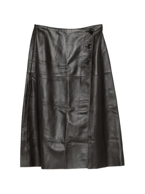 lambskin wrap skirt by YVES SALOMON