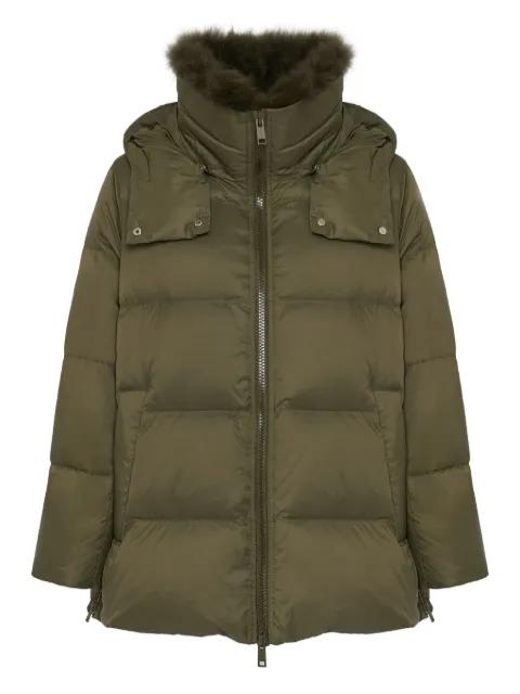lambswool-collar down jacket by YVES SALOMON