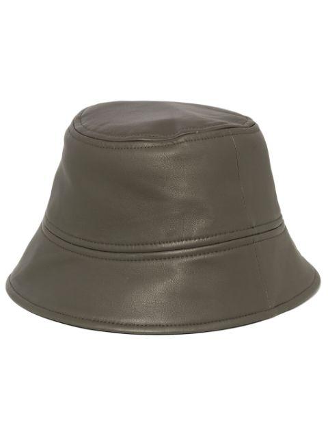 leather bucket hat by YVES SALOMON