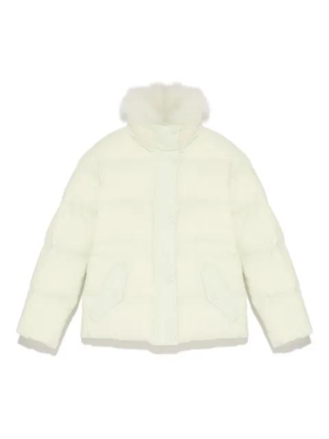 leather-trim puffer jacket by YVES SALOMON