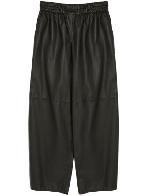 leather wide-leg trousers by YVES SALOMON