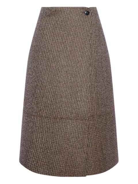 leather wrap midi skirt by YVES SALOMON