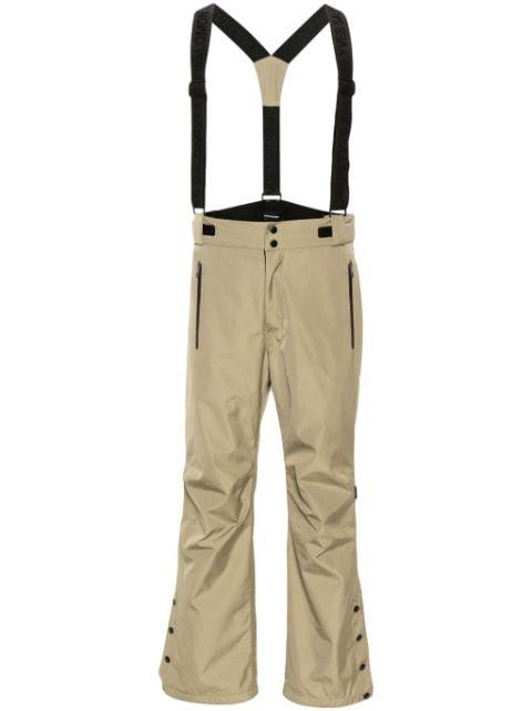 logo-print strap straight-leg trousers by YVES SALOMON