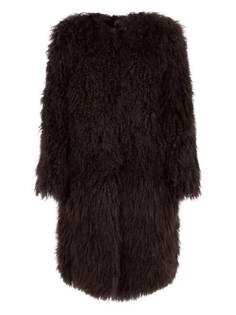 long-sleeves fur coat by YVES SALOMON