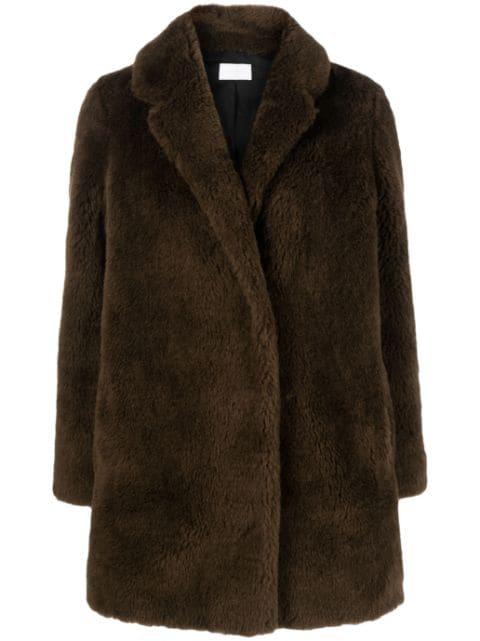 notched-collar single-breasted coat by YVES SALOMON
