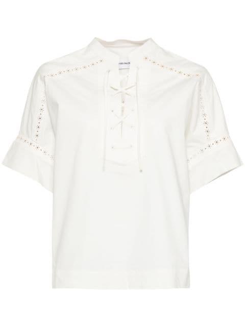 openwork short-sleeve shirt by YVES SALOMON