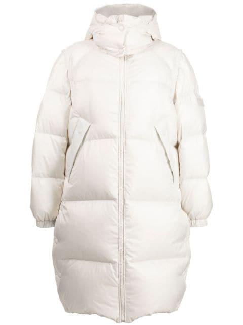 padded-design zipped coat by YVES SALOMON