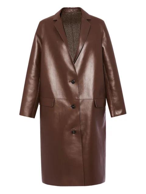 panelled leather coat by YVES SALOMON