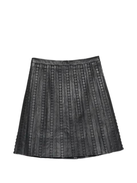 perforated leather midi skirt by YVES SALOMON