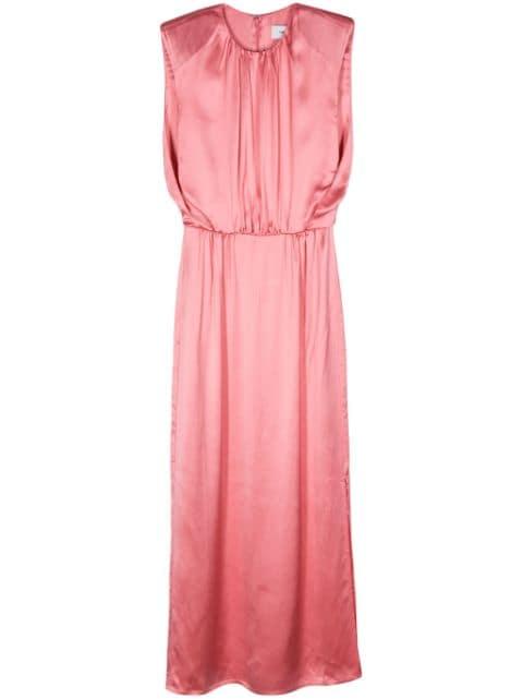 pleat-detail satin dress by YVES SALOMON