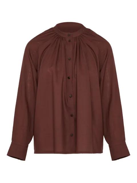 pleated-neck shirt by YVES SALOMON