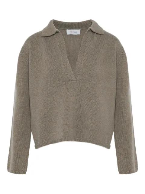 polo-collar sweater by YVES SALOMON