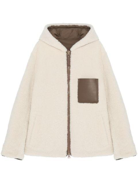 reversible shearling hoodied jacket by YVES SALOMON