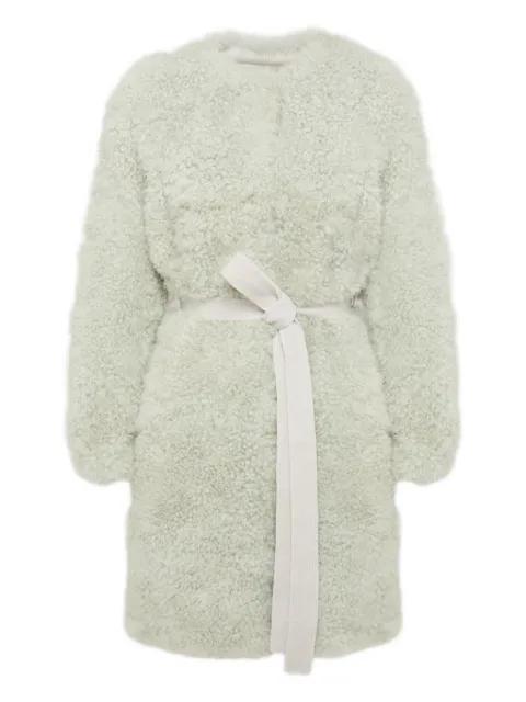 shearling belted coat by YVES SALOMON