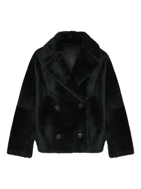 shearling pea jacket by YVES SALOMON