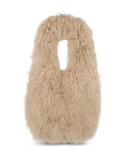shearling shoulder bag by YVES SALOMON