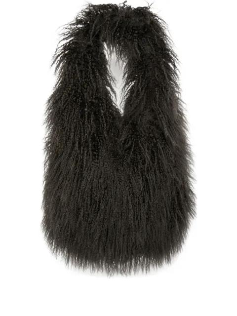 shearling shoulder bag by YVES SALOMON