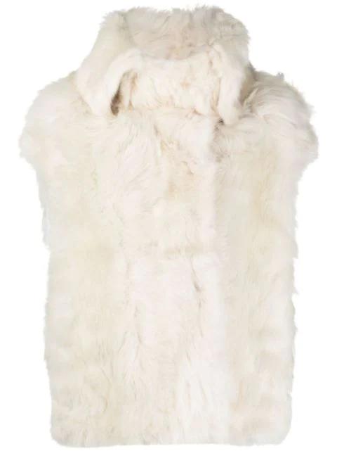 shearling sleeveless jacket by YVES SALOMON