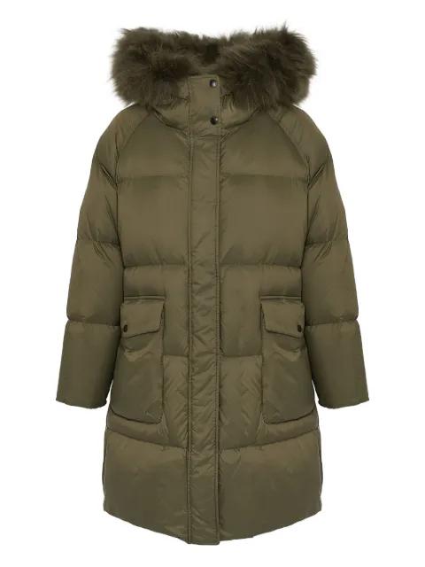 shearling-trimmed down coat by YVES SALOMON