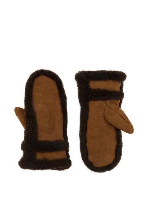 shearling-trimmed mittens by YVES SALOMON
