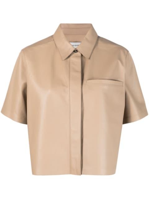 short-sleeve lambskin shirt by YVES SALOMON