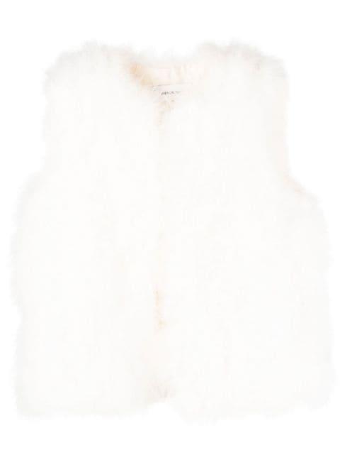 silk feathered-finish waistcoat by YVES SALOMON