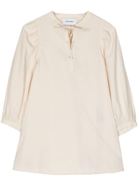 tie-neck silk seersucker blouse by YVES SALOMON