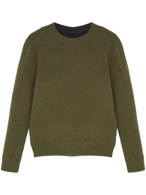 two-tone reversible knit jumper by YVES SALOMON