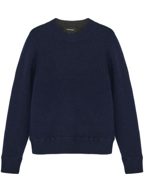 two-tone reversible knit jumper by YVES SALOMON
