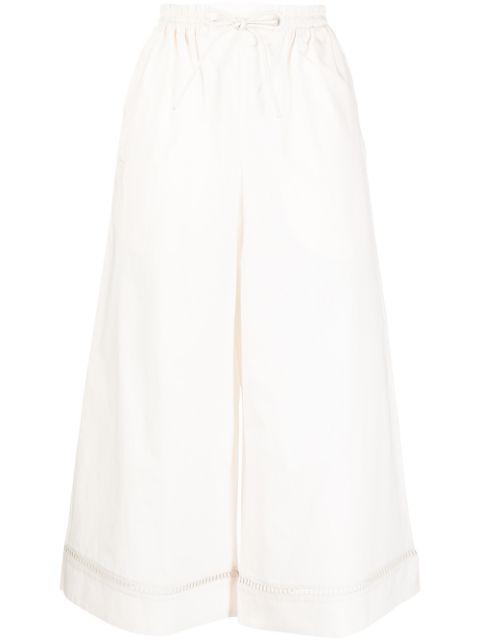 wide leg cropped trousers by YVES SALOMON