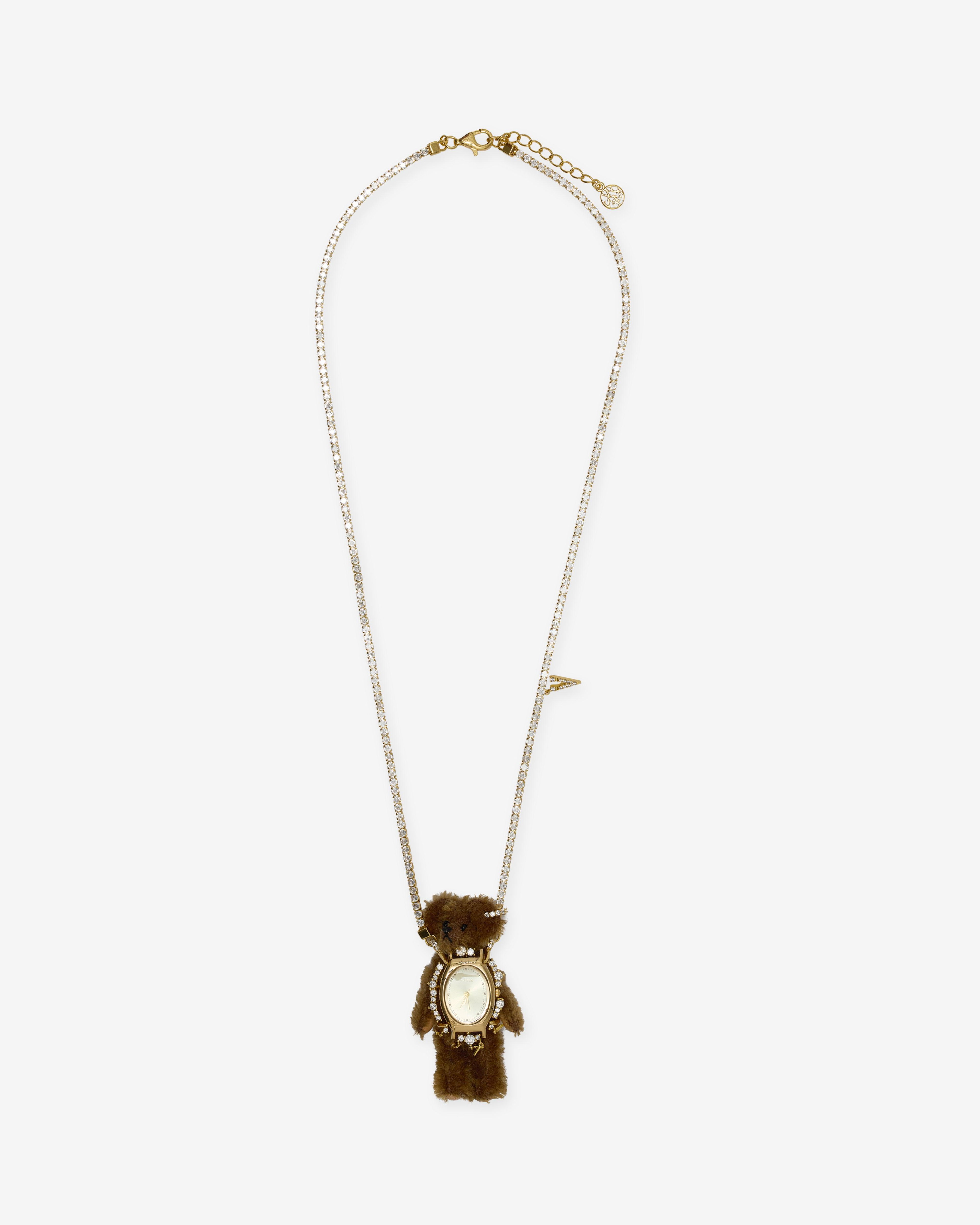 Yvmin - Bear Charm Pearl Necklace - (Brown) by YVMIN