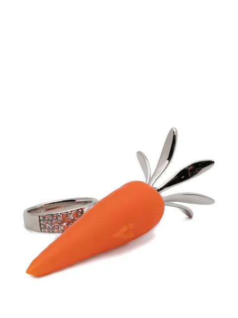 carrot-motif crystal-embellished ring by YVMIN