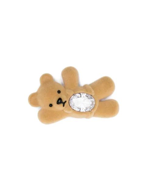 embellished-teddy bear hair clip by YVMIN