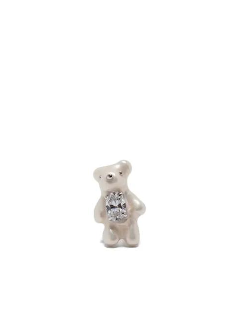 teddy bear brass earrings by YVMIN